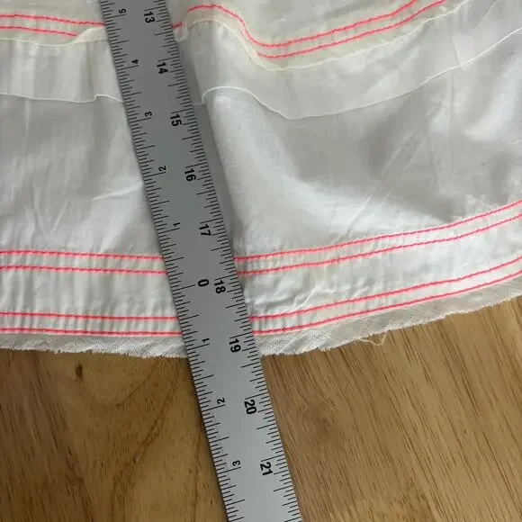 Pilcro Anthropologie Women's Top S White Raw Edge Linen Swing Coastal Boho - Picture 16 of 16